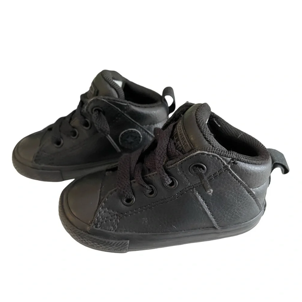 Converse All Star Black Mid Street Sneakers Baby Size 5